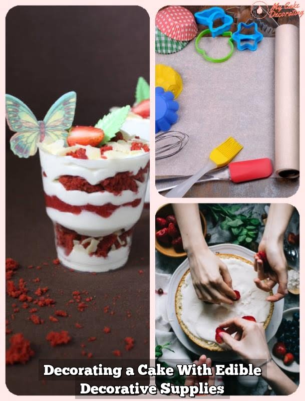 Decorating a Cake With Edible Decorative Supplies