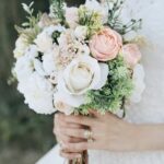 Delicious wedding cake with fluffy layers of strawberry shortcake, adorned with fresh strawberries