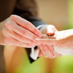 Wedding ring on left hand