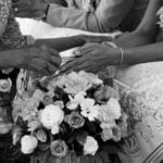 How to Wear Wedding Band and Engagement Ring How to wear wedding band and engagement ring: traditional ring on bottom, engagement ring on top