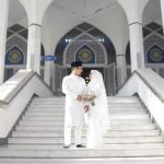 Elegant long-sleeve dress with winter floral pattern